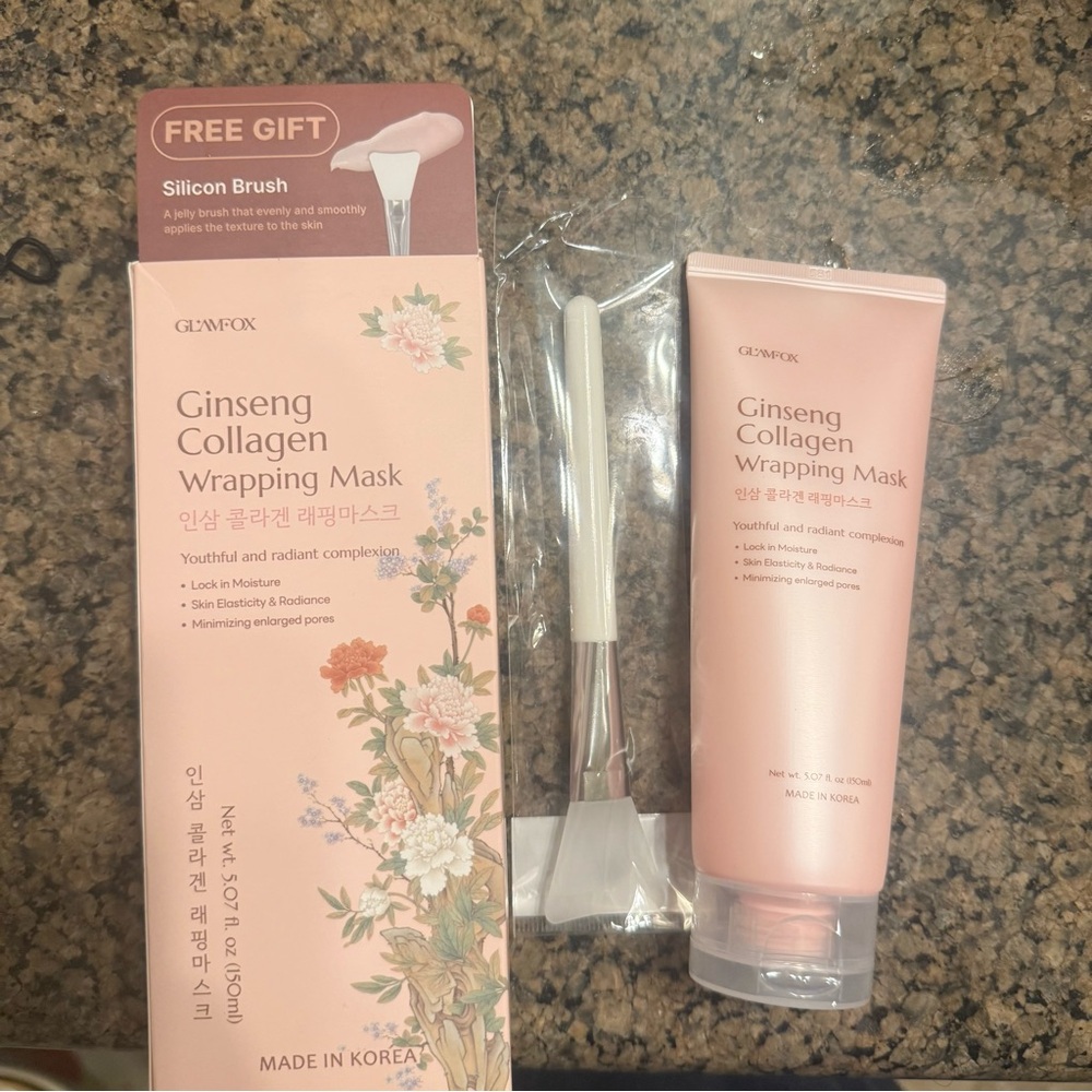 Korean GLAMFOX Ginseng Collagen Wrapping Mask with silicon brush*NEW